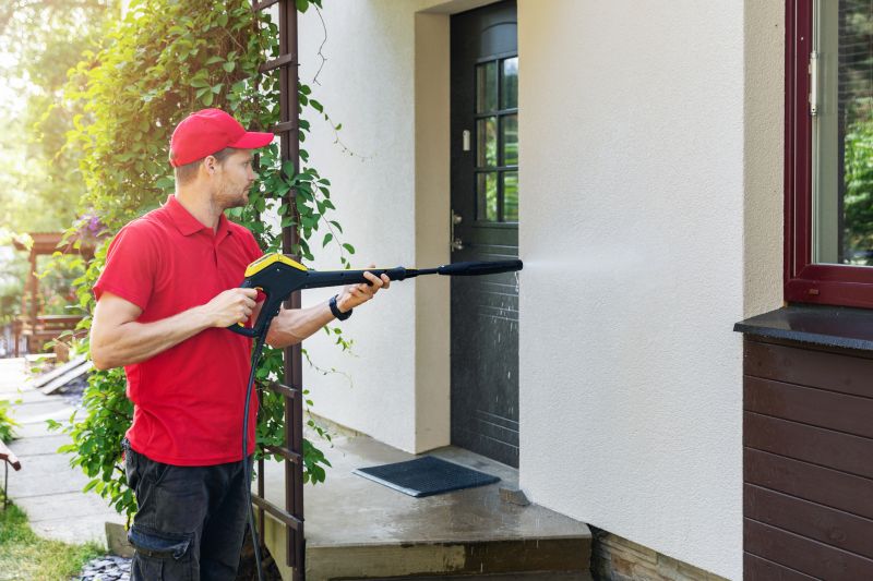Powerwashing a residential home